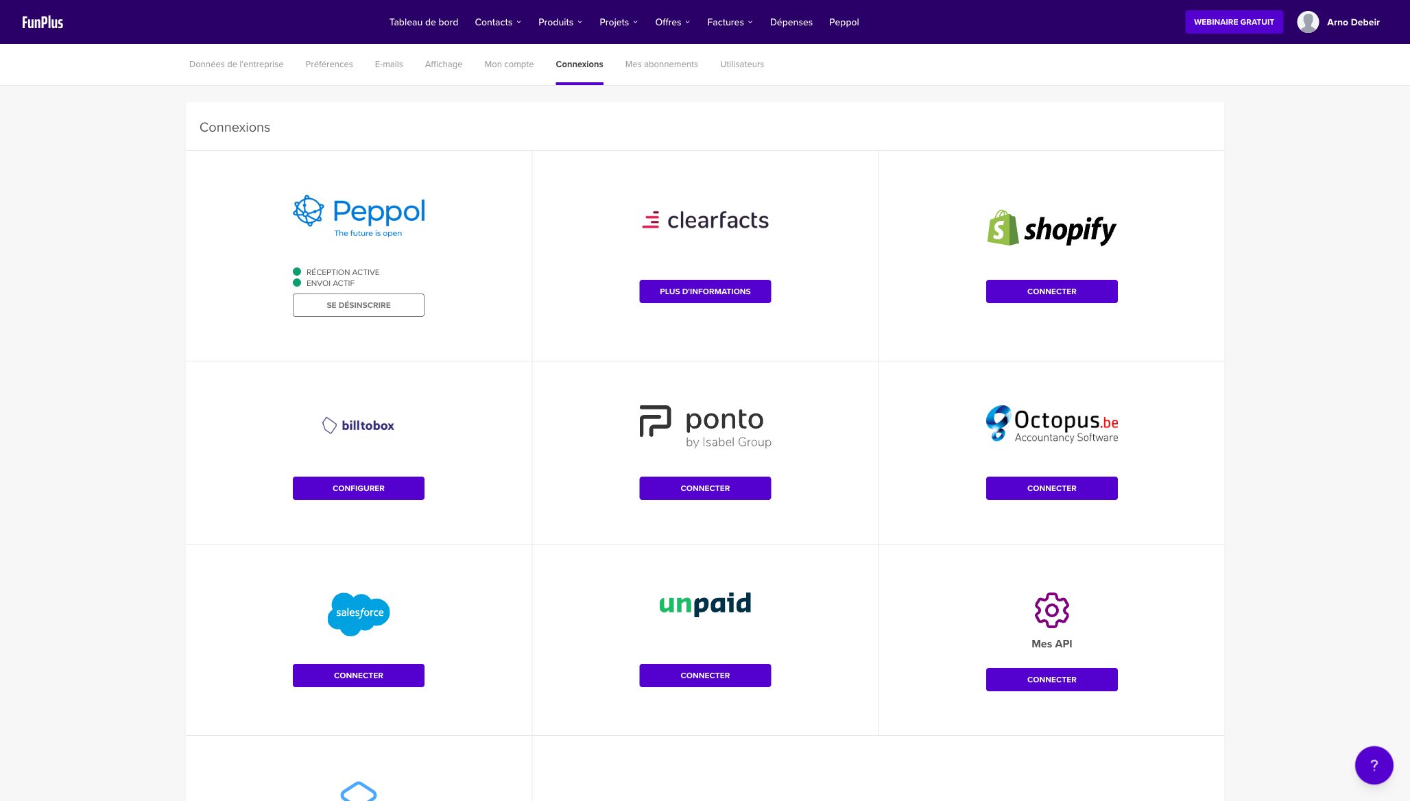 Aperçu des connexions avec Shopify